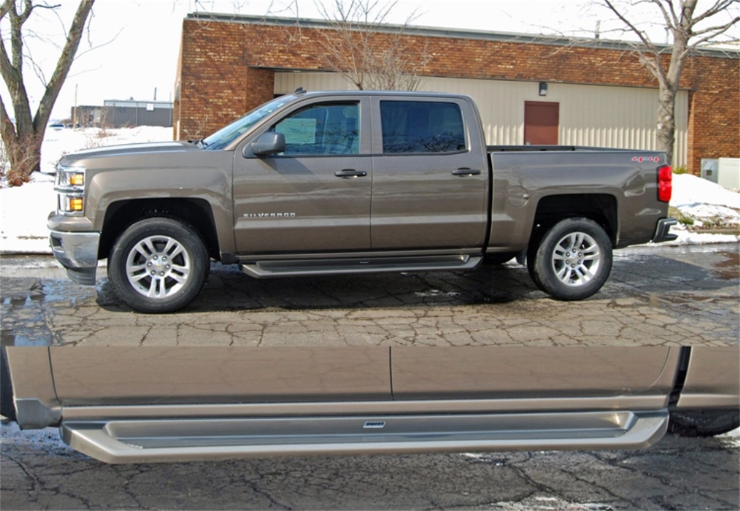 3203 Owens Products Glastep Plus Custom Molded Fiberglass Gray Running Boards 14-18 Silverado/Sierra 1500 15-18 Silverado/Sierra 2500/3500 Except Diesel Crew Cab Fiberglass Gray, 1 Pack
