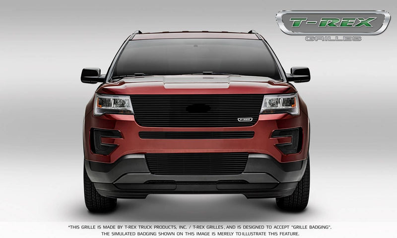 2016-2017 Explorer T-Rex Grilles Billet Bumper Grille, Black, 2 Pc, Insert, Does Not Fit Vehicles with Camera - PN #25664B