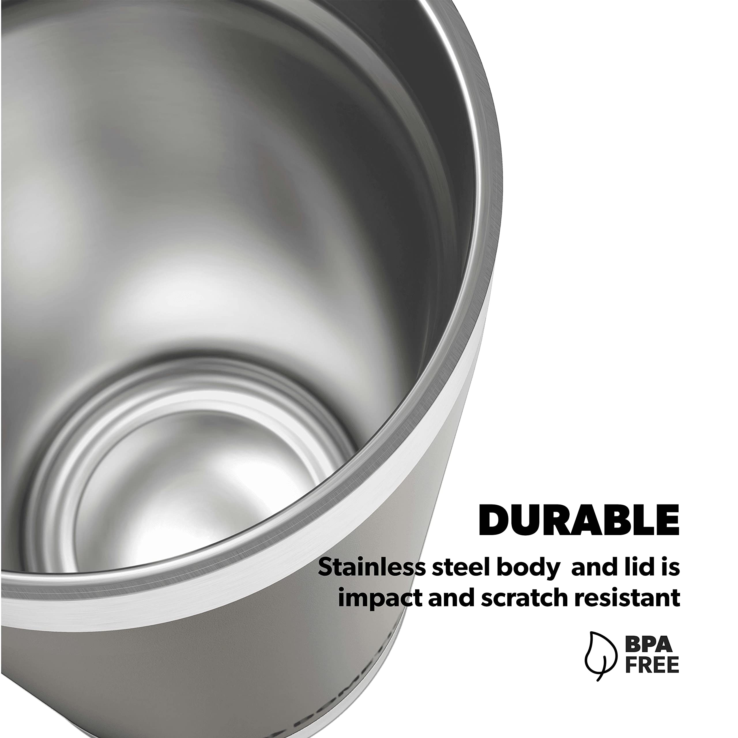 Thermo Dometic Tumbler, Stainless Steel, Vacuum Insulated with Splash Resistant Press-fit Function Lid (Ore, 10 Oz)