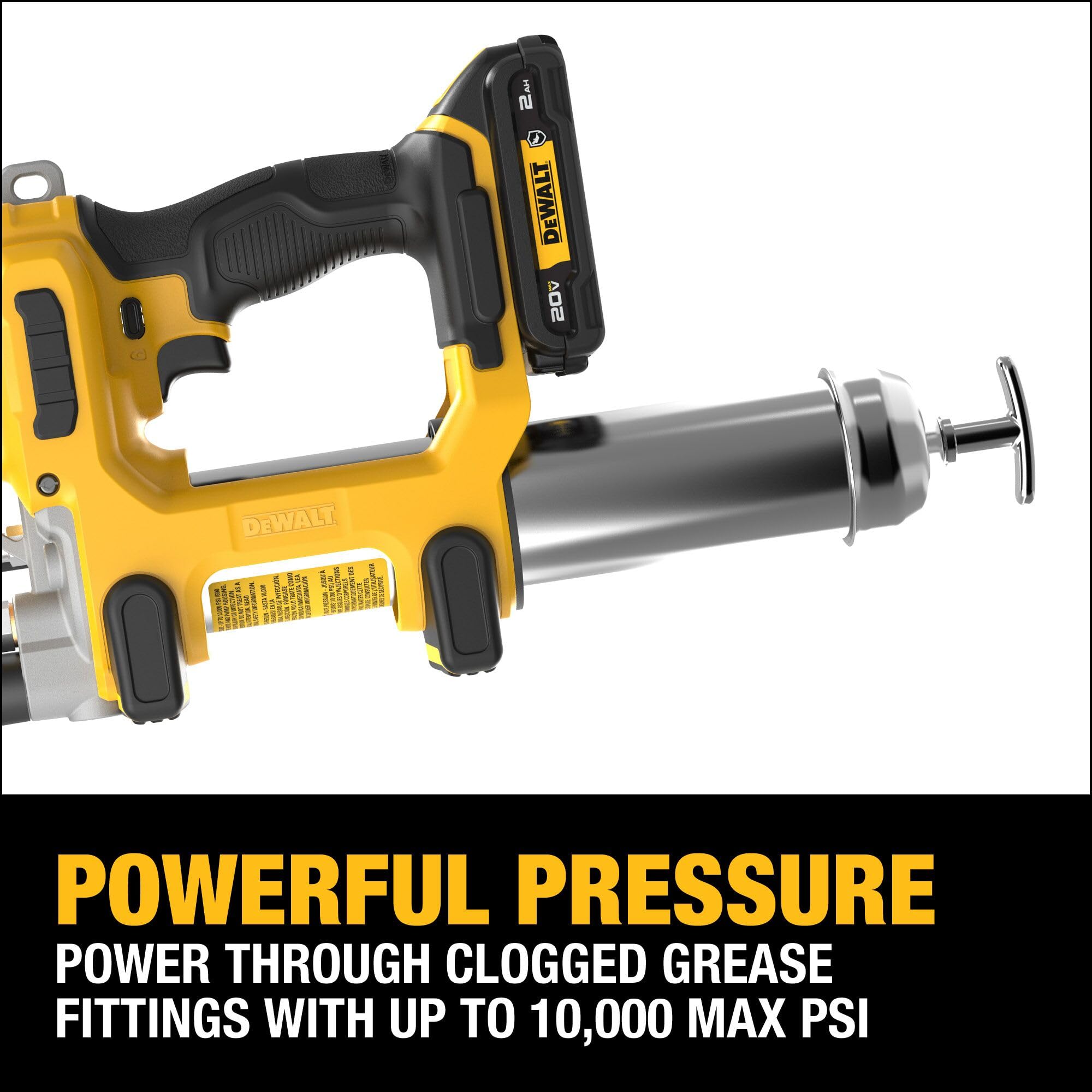 20V MAX DEWALT Grease Gun, 10,000 PSI Variable 2-Speed Cordless Grease Gun, Oil Resistant Battery and Charger Included, 47 Inch Hose, LED Light and Kit Box (DCGG581GD1)