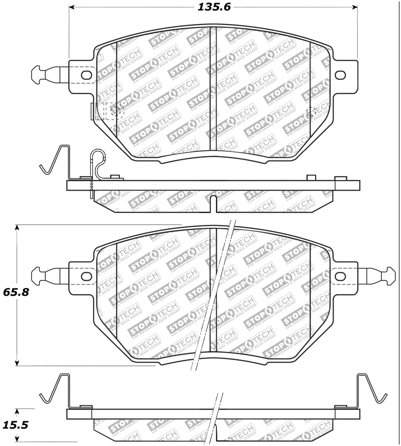 Brake Pads StopTech 305.09690 Street Select with Hardware