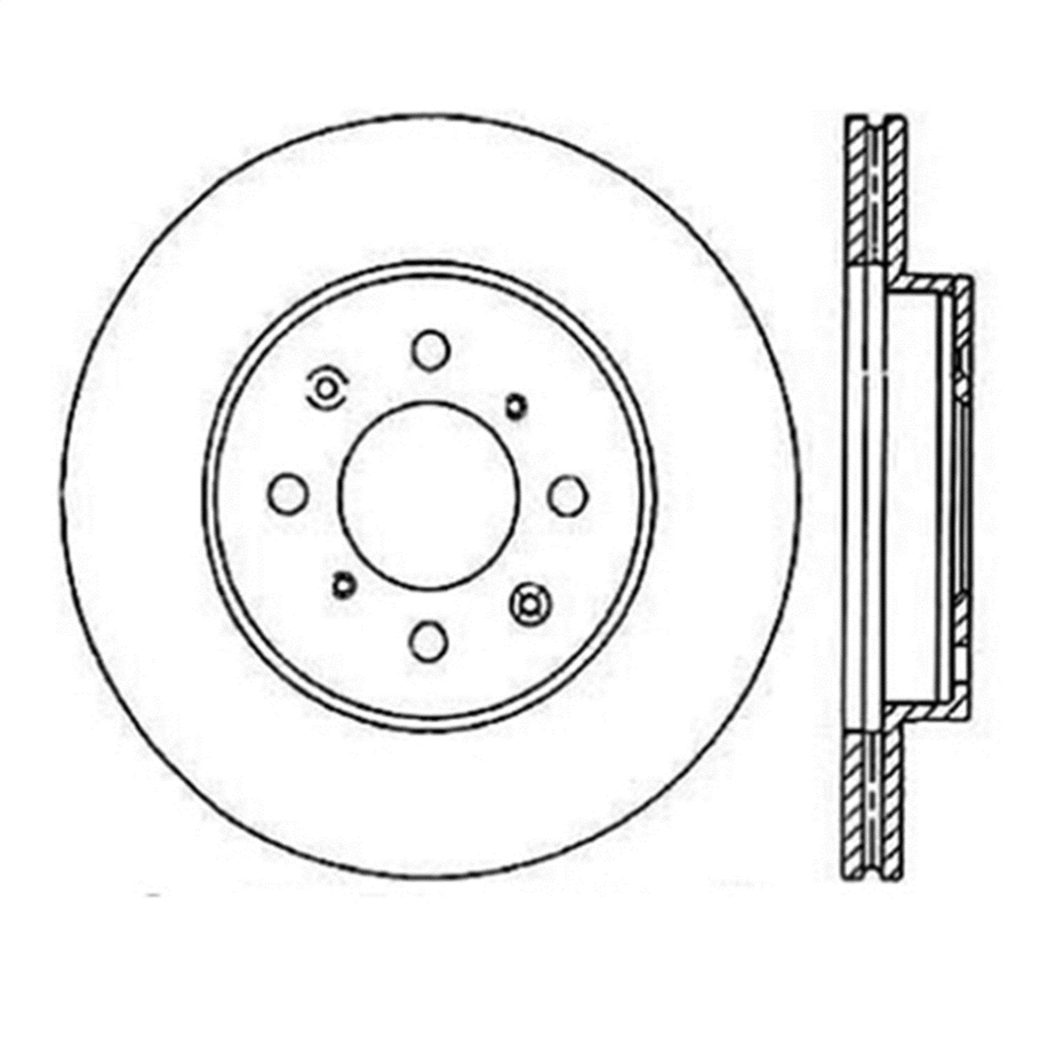Front Right StopTech 126.40021SR Automotive Replacement Sport Slotted Disc Brake Rotor Fits Select Acura El/Integra, Honda City/Civic/Fit/Insight