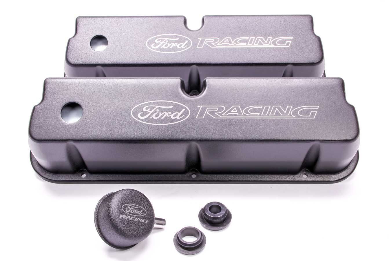 Black Laser Etched Aluminum Valve Cover Set Ford Racing M-6582-LE302BK