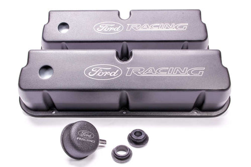 Black Laser Etched Aluminum Valve Cover Set Ford Racing M-6582-LE302BK