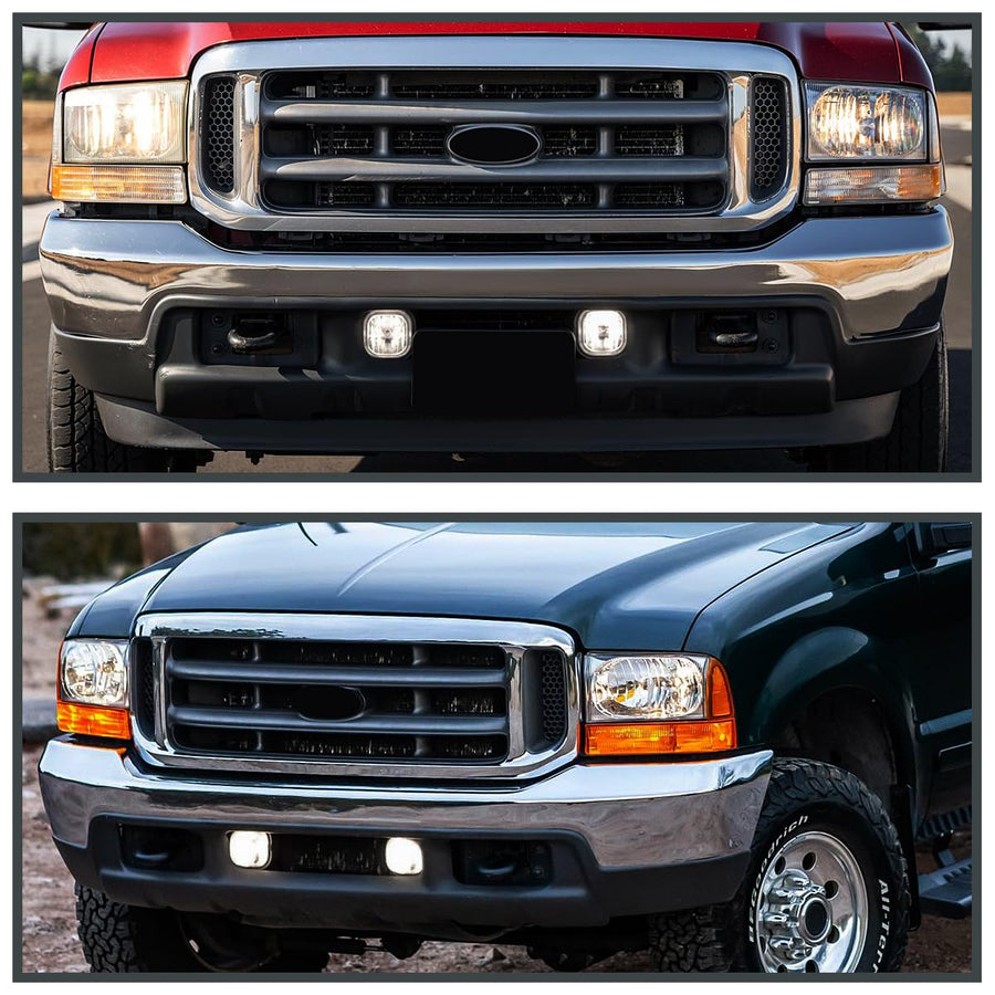 Fog Lights SPEC-D TUNING Compatible with 1999-2004 Ford F-250, F-350 Super Duty, 2000-2004 Excursion, L+R Pair Assembly