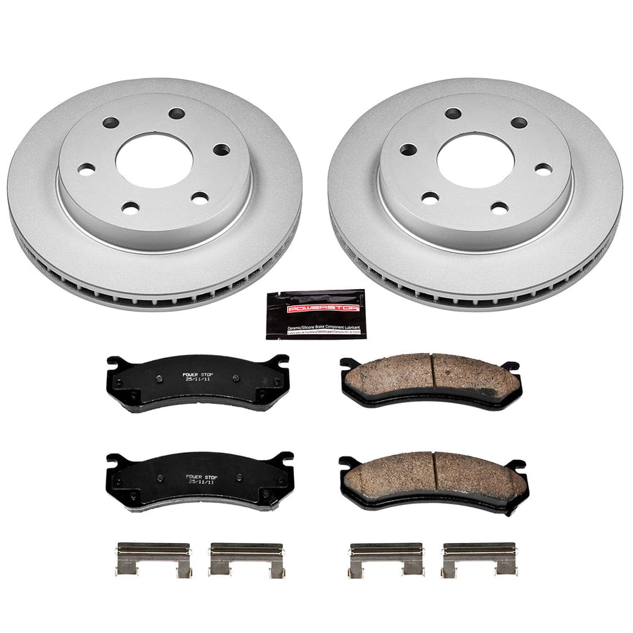 Power Stop Coated Brake Rotor & Ceramic Brake Pads CRK2009- front