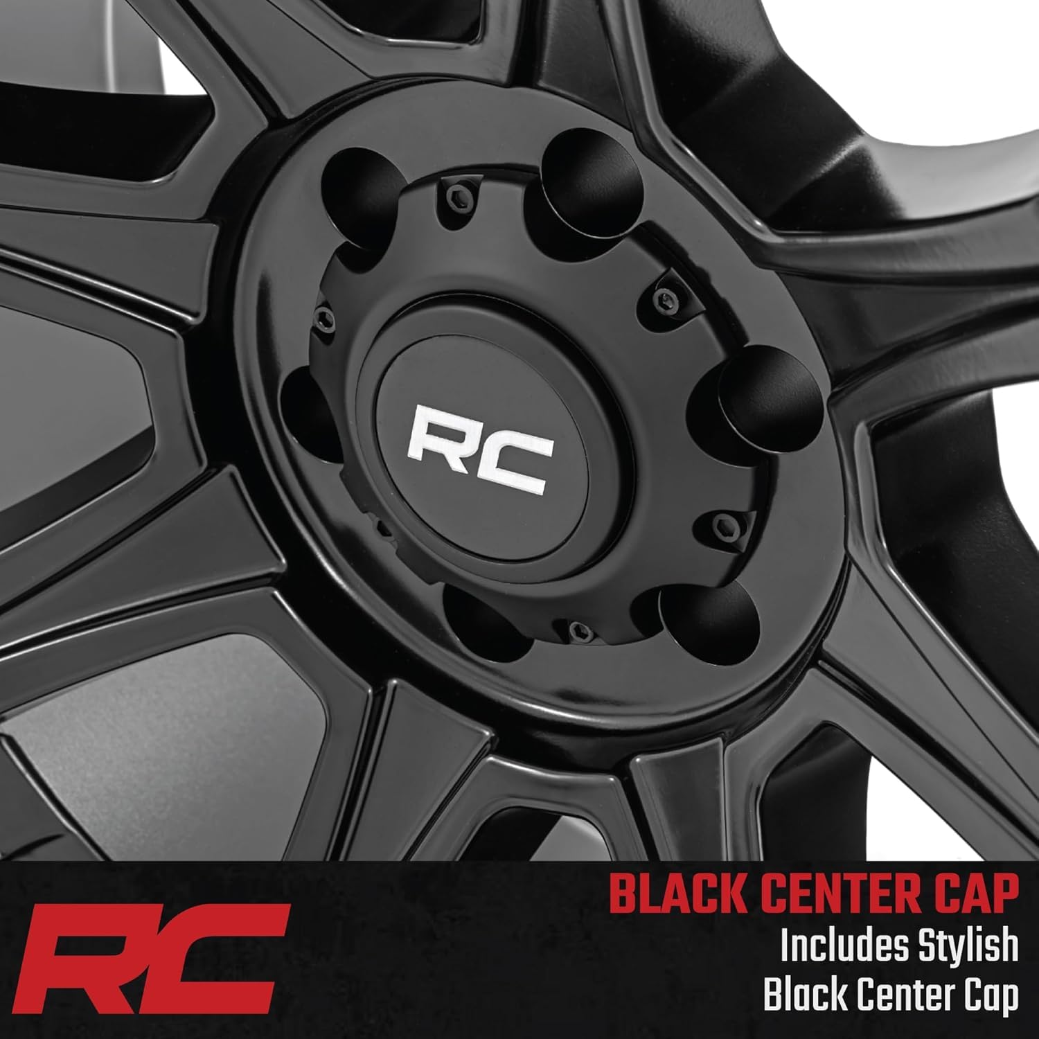 20x9 Rough Country 81 Series One-Piece | 5x150 | +18mm Offset-81201805 Semi-Gloss Black Wheel with Aluminum (20 x 9. inches /5 x 150 mm, 18 mm Offset)