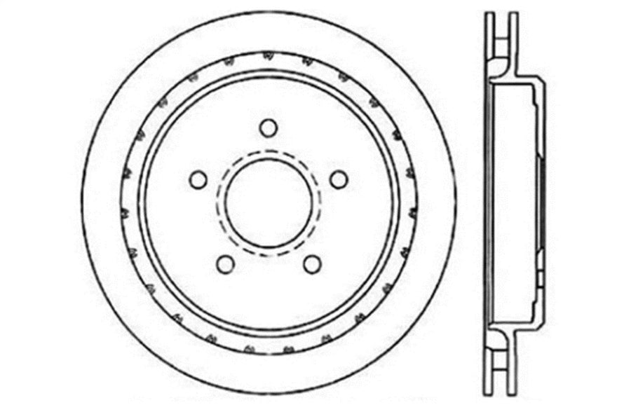 Sport Drilled/Slotted Brake Rotor StopTech 127.62061L (Rear Left), 1 Pack