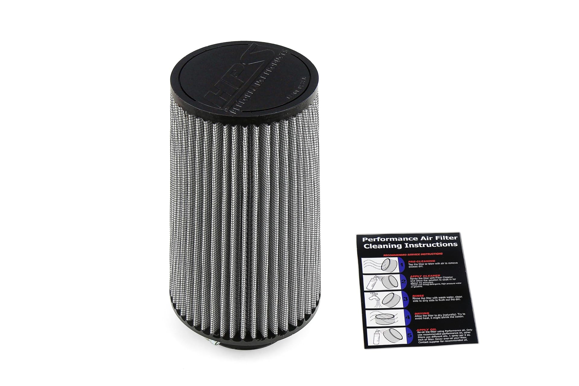 HPS 3" ID Performance Air Filter, 9" Element Length, 10.25" Overall Length, Gray, HPS-4337