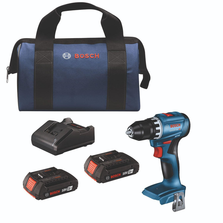 18V BOSCH GSR18V-400B22 Compact Brushless 1/2 In. Drill/Driver Kit with (2) 2 Ah Standard Batteries