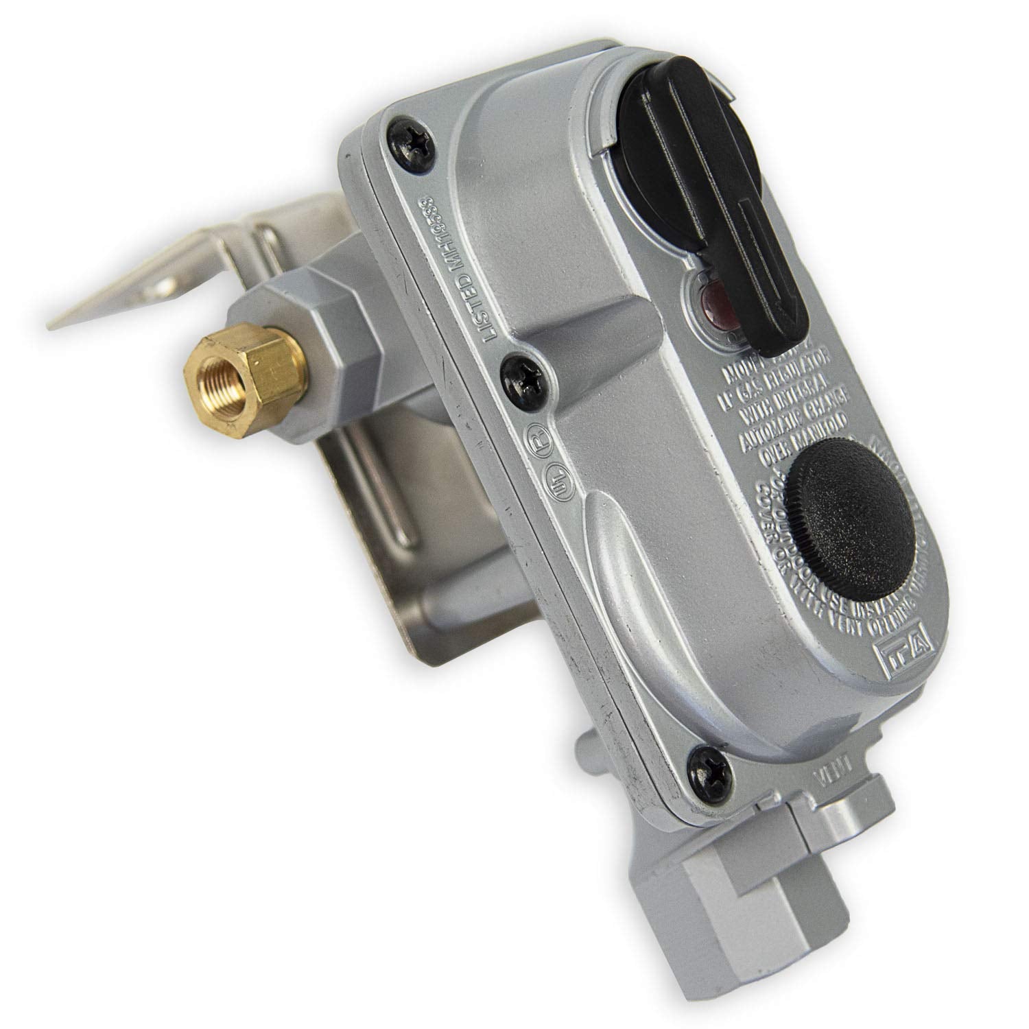 Without Pigtails Flame King (ACR-2) 2-Stage Auto Changeover LP Propane Gas Regulator For RVs, Vans, Trailers