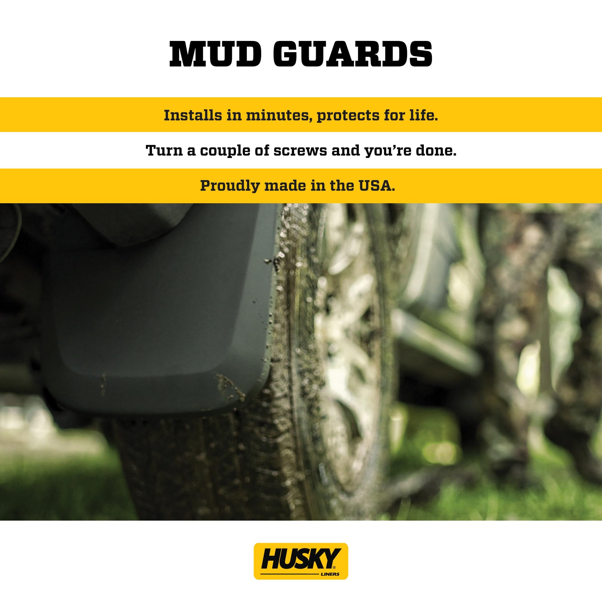 Rear Mud Guards - Husky Liners | 2017 - 2020 Ford F-150 Raptor, Rear Set - Black, 2 Pc. | 59491