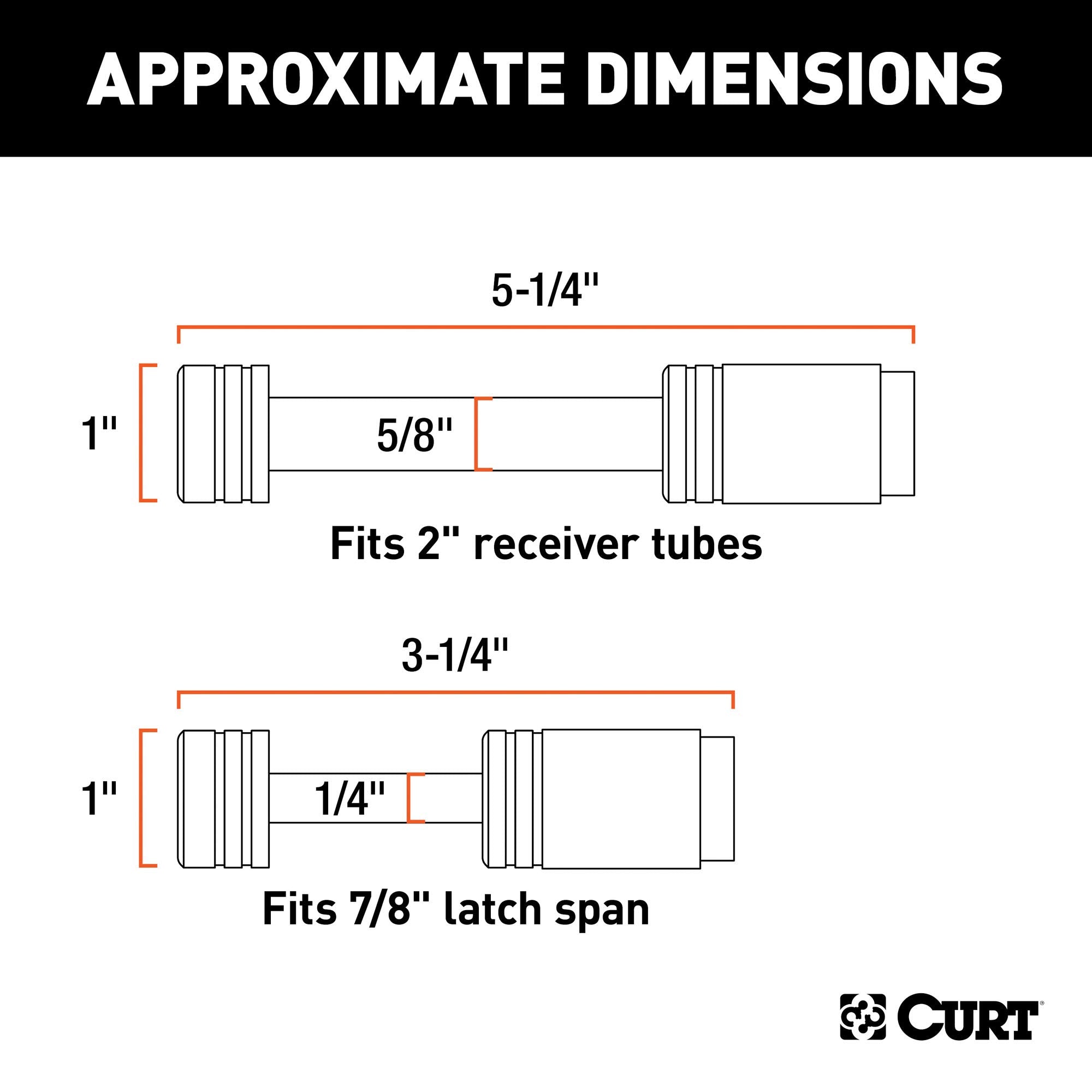 CURT Trailer Lock Set for 2-Inch Receiver, 7/8-Inch Coupler Latch Span 23526