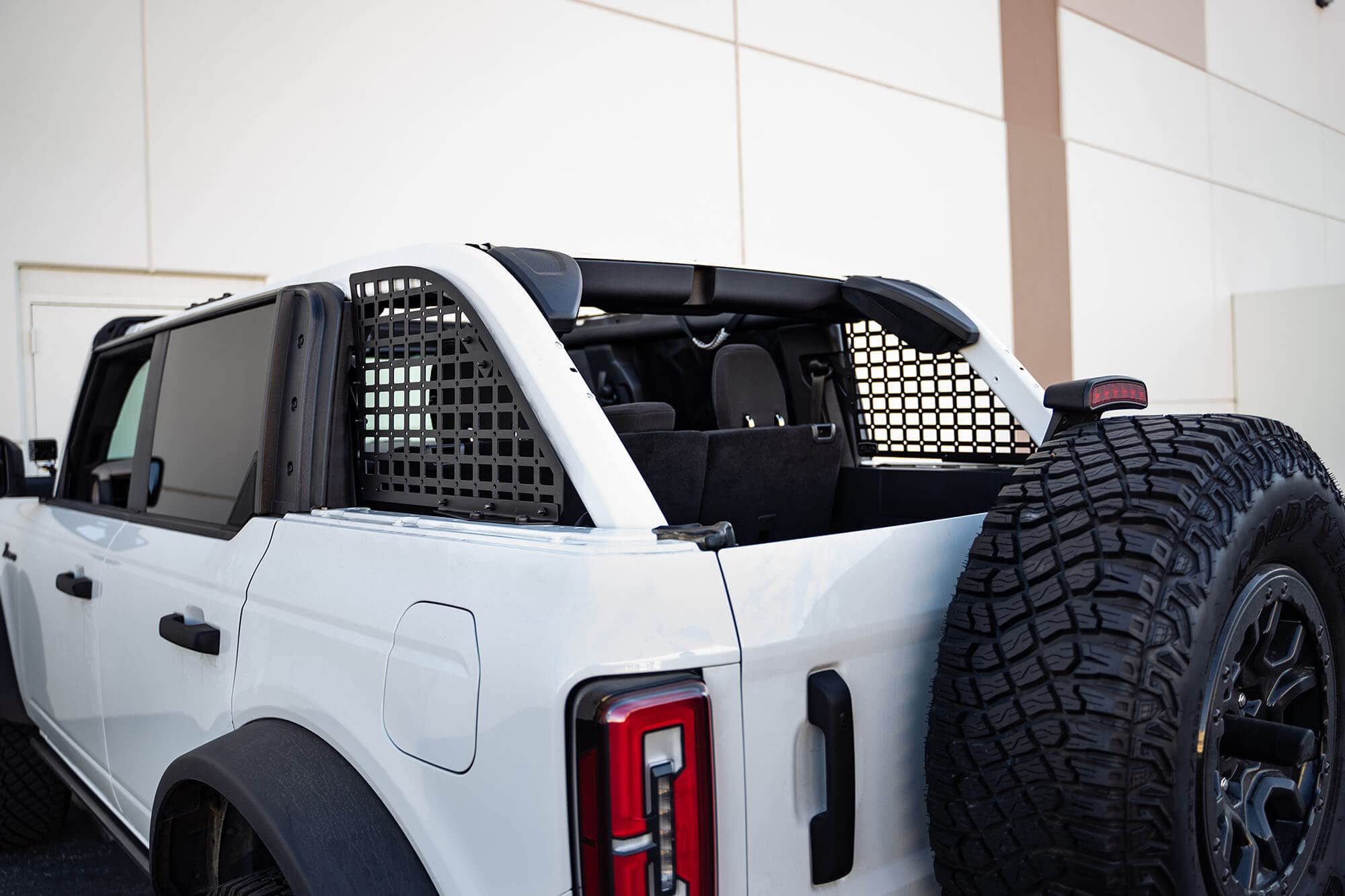 Rear Window Molle Panels DV8 Offroad for 2021-2025 Ford Bronco 4-Door | Includes Passenger & Driver Side Panels | Mount Molle Bags, Med Kits, Tools, & Other Accessories | Run with or Without Hardtop