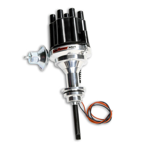 Pertronix Flame-Thrower D145700 Billet Distributor for Chrysler Hemi 331 and 354; Black Cap