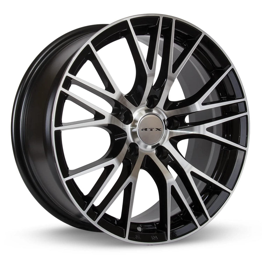VERTEX RTX Custom Wheel - 16x7, 38 Offset, 5x105 Bolt Pattern, 56.6mm Hub - Black with Machined Face Rim