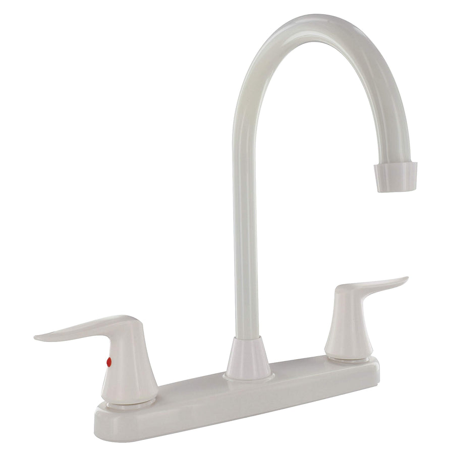 VALTERRA 8" Faucet Deck White Hi-Arc Spout 2-Handle