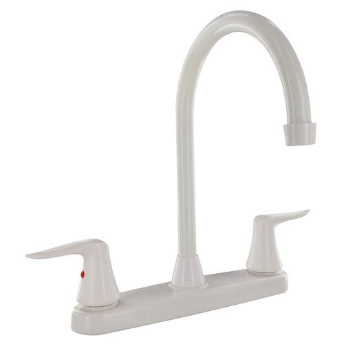 VALTERRA 8" Faucet Deck White Hi-Arc Spout 2-Handle