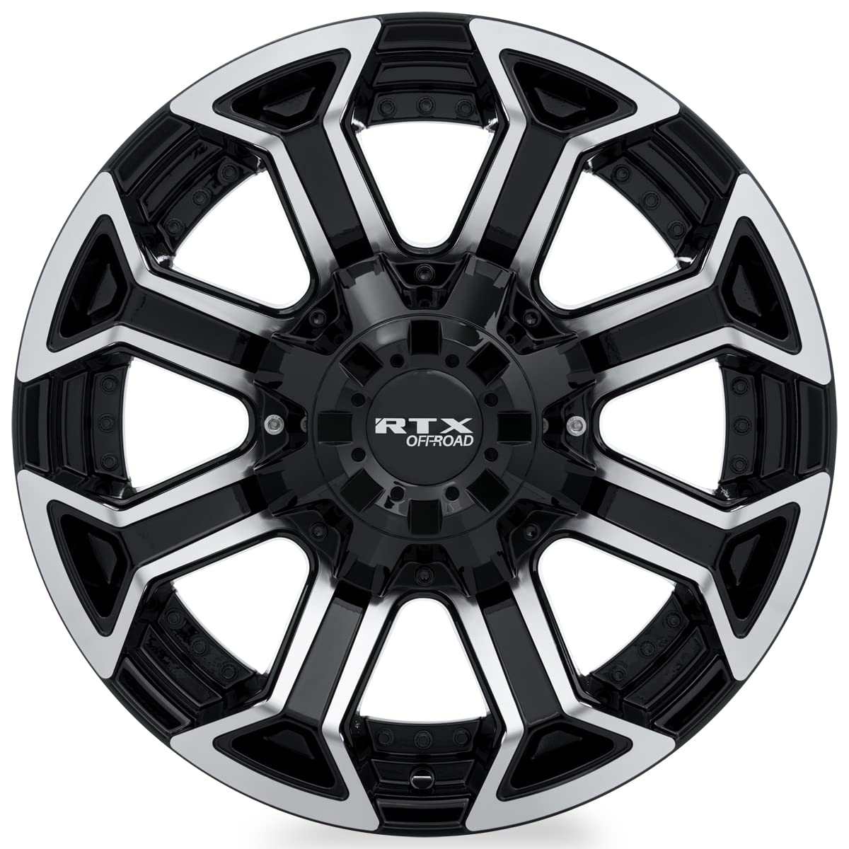 083005 RTX® (Offroad), Peak (8 Spks.), Gloss Black Machined, 20x10 8x180 ET-18 CB87.1