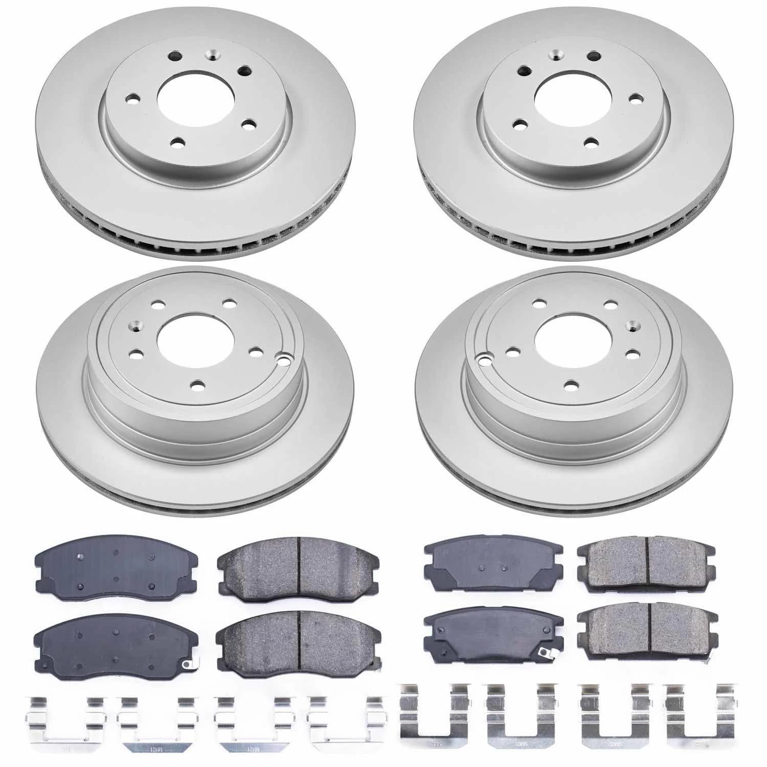 Power Stop CRK2091 Brake Rotor & Coated Ceramic Brake Pads- front & rear For Chevrolet Captiva Sport, Chevrolet Equinox, Pontiac Torrent, Saturn Vue, Suzuki XL-7 [Model Specific]