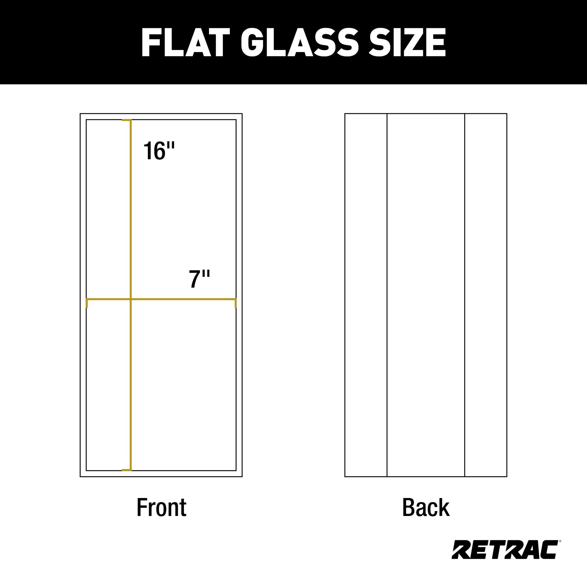 610316 Retrac 7 x 16-Inch Stainless Steel Angle-Back Heated, Lighted West Coast Mirror Head, Universal Driver or Passenger Side