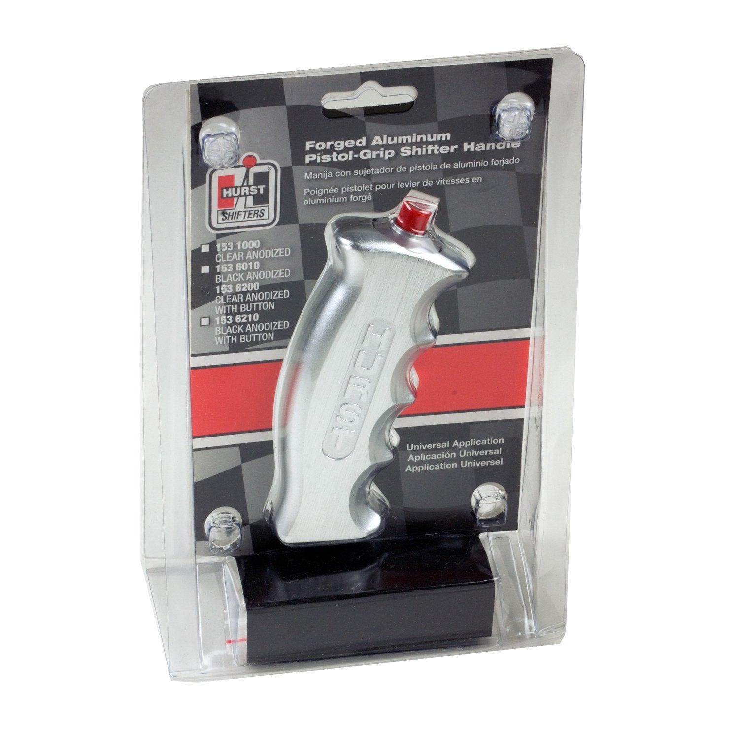 Hurst Universal Pistol Grip Shift Handle 1536200 with Switch, Aluminum