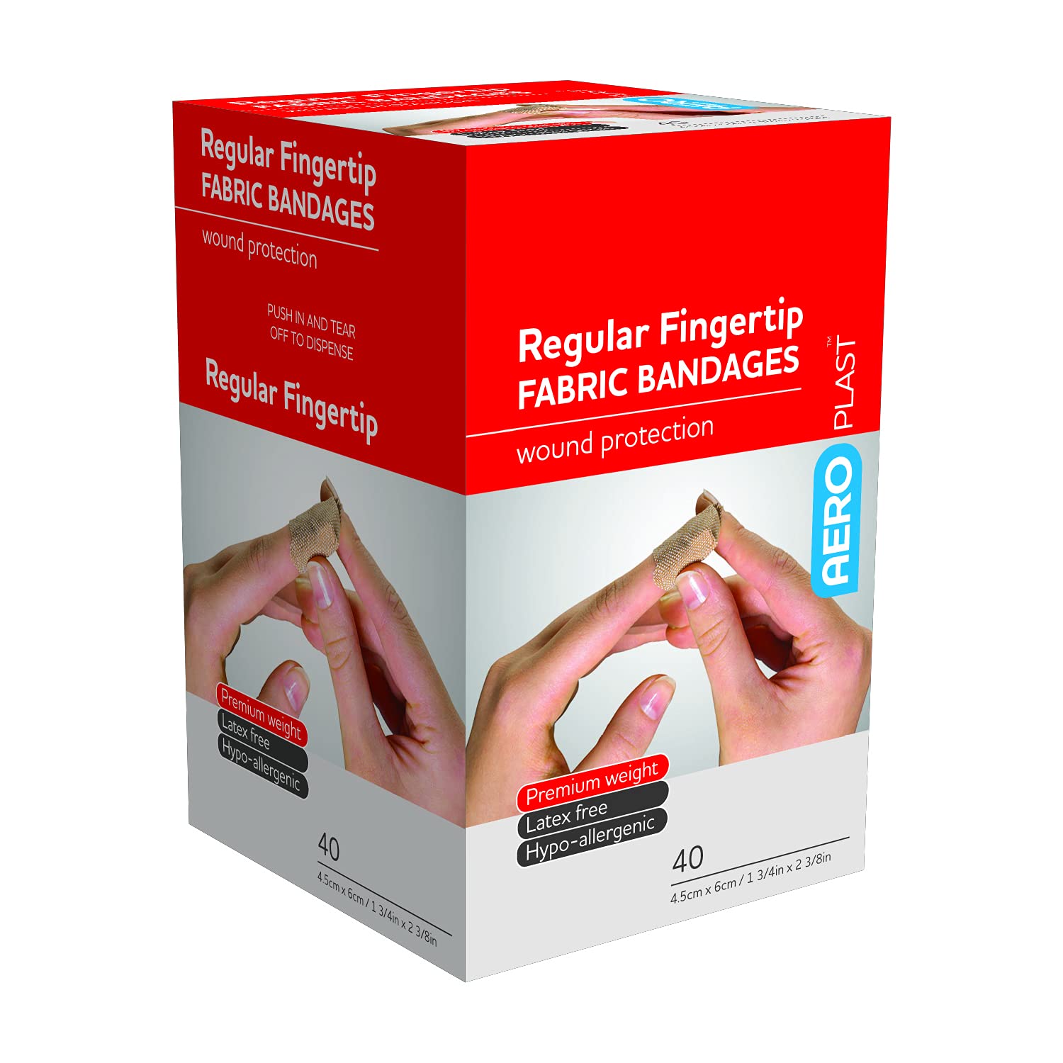 Aero Healthcare AEROPLAST Fabric Fingertip Bandages AFP430 40/Box, Pack of 1