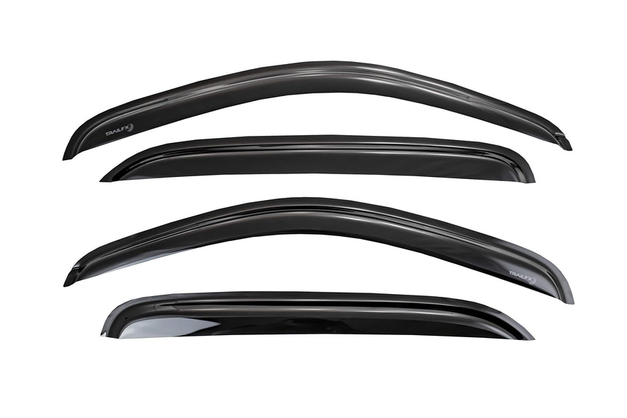 TrailFX Rainguards Window Vents Fits Jeep Cherokee 2014-2019 Tape-On Smoked Low Profile Acrylic Rainguard Set TrailFX 4981H