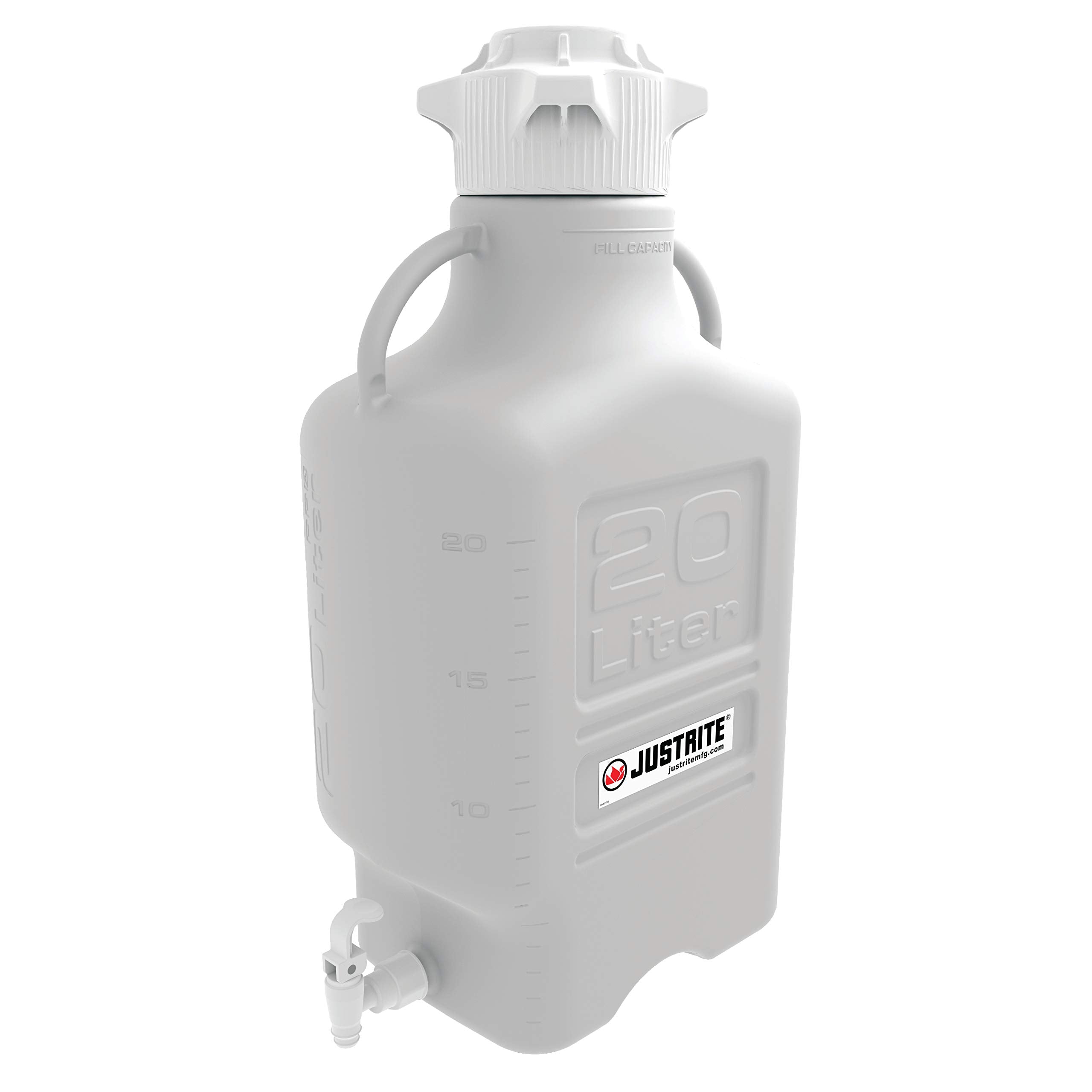 HDPE Justrite Carboy with Spigot, 20L, 120mm Cap