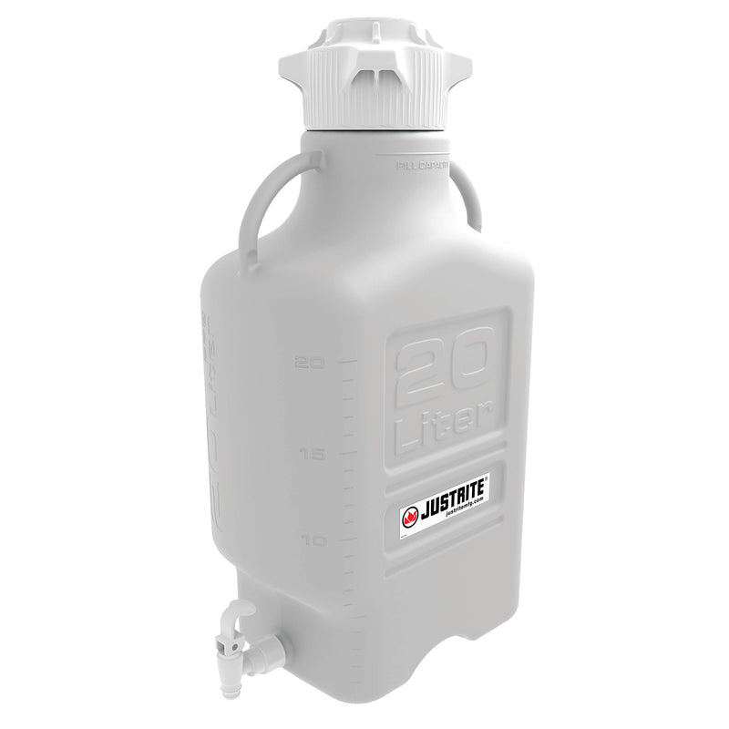 HDPE Justrite Carboy with Spigot, 20L, 120mm Cap