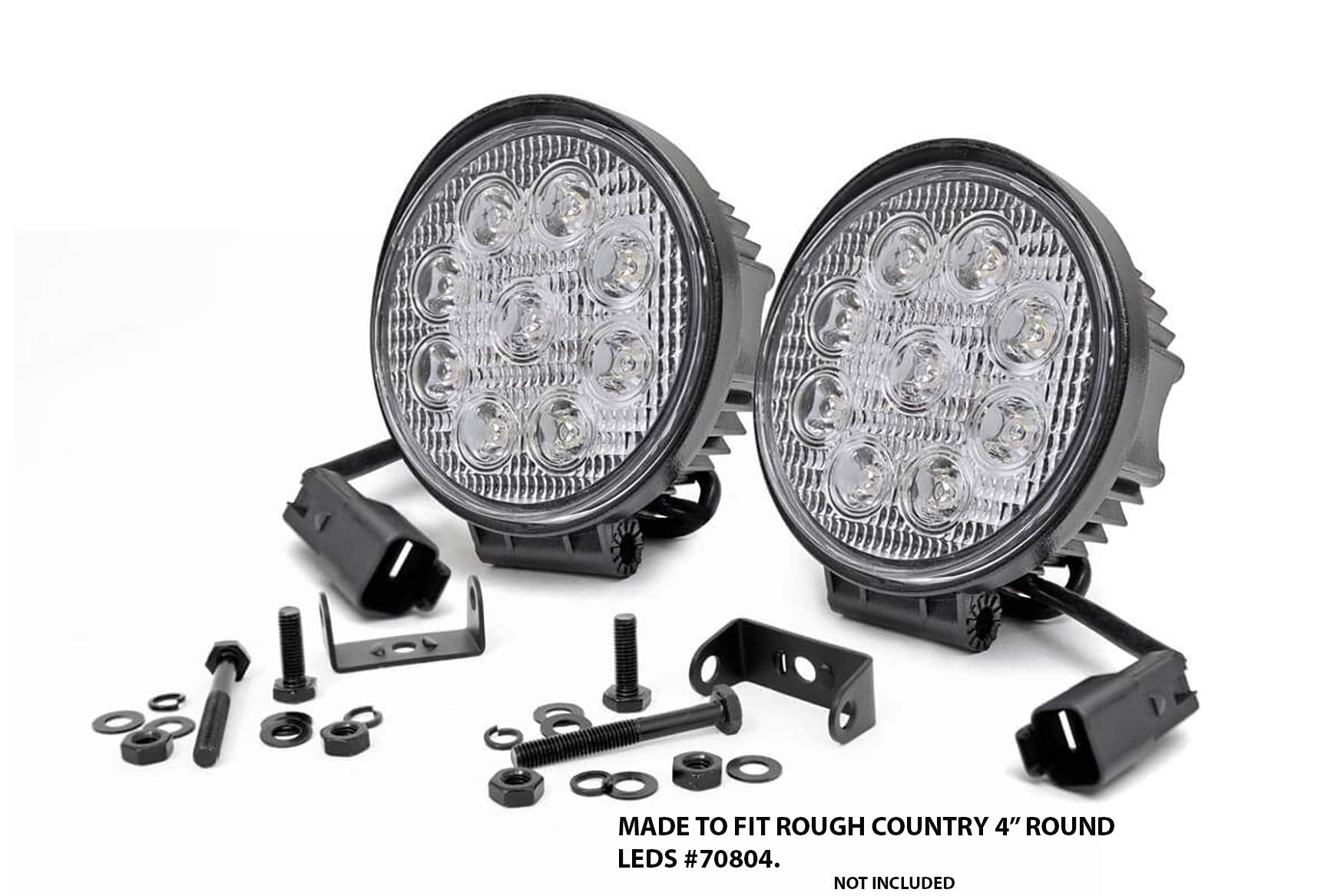 Lower Windshield LED Brackets Rough Country for 97-06 Jeep Wrangler TJ - 70043