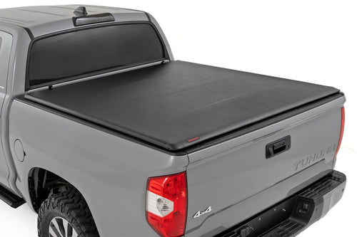 Soft Roll-Up Rough Country Truck Bed Cover for Toyota Tundra (2007-2021) - Fits 5'7 Bed, Weather-Resistant Tonneau Bed Cover