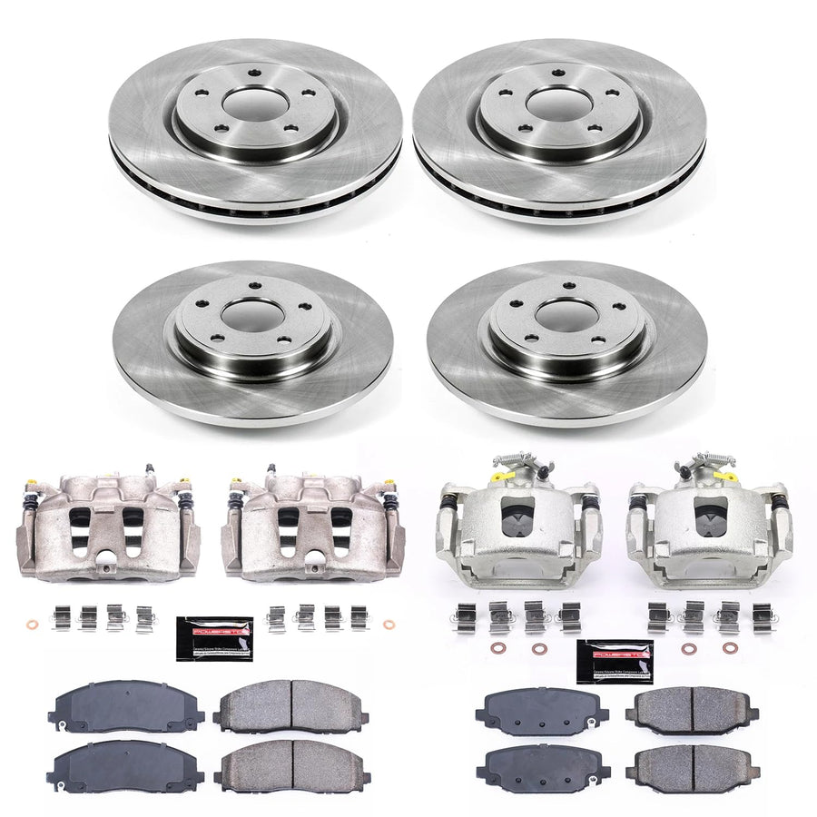 Power Stop KCOE5960 Replacement Autospeciality Front and Rear Caliper Kit- OE Rotors, Ceramic Brake Pads, Calipers For Town & Country, Grand Caravan, Ram C/V, VW Routan [Model Specific]