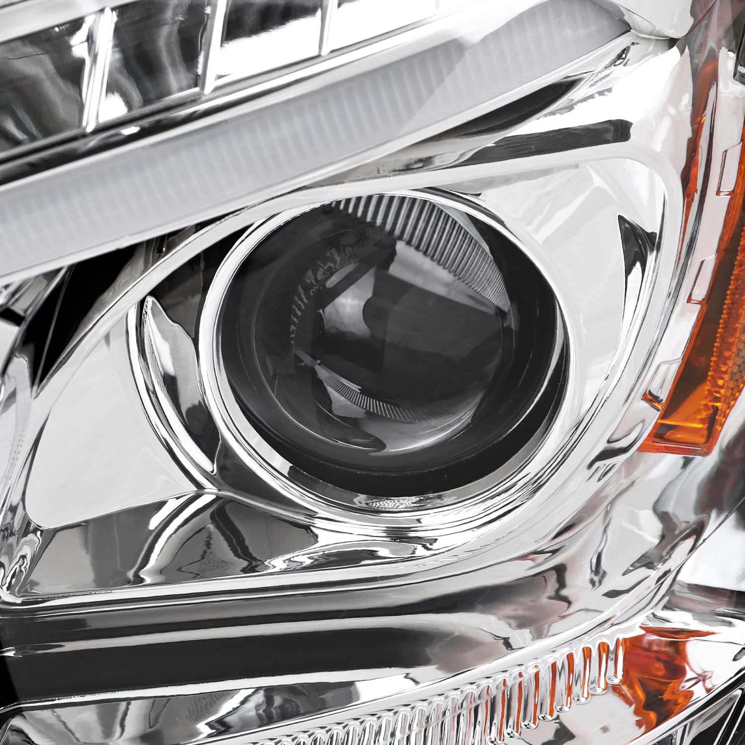 Chrome Projector Headlights SPEC-D TUNING with LED Sequential Turn Signals Compatible with 2009-2011 Mercedes Benz W164 ML320, Left + Right Pair Headlamp Assembly
