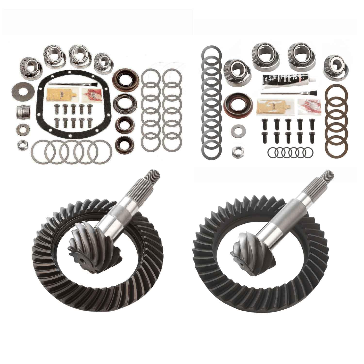 Differential Ring & Pinion Rebuild Install Kit EXCEL XLK-5012, For Dana 30 Front & Dana 44 Rear, Gear Ratio 4.10, 10-Bolt, 26 Spline, Front 41 & Rear 45 Ring Teeth - Fits Jeep TJ, Wrangler 1997-2006