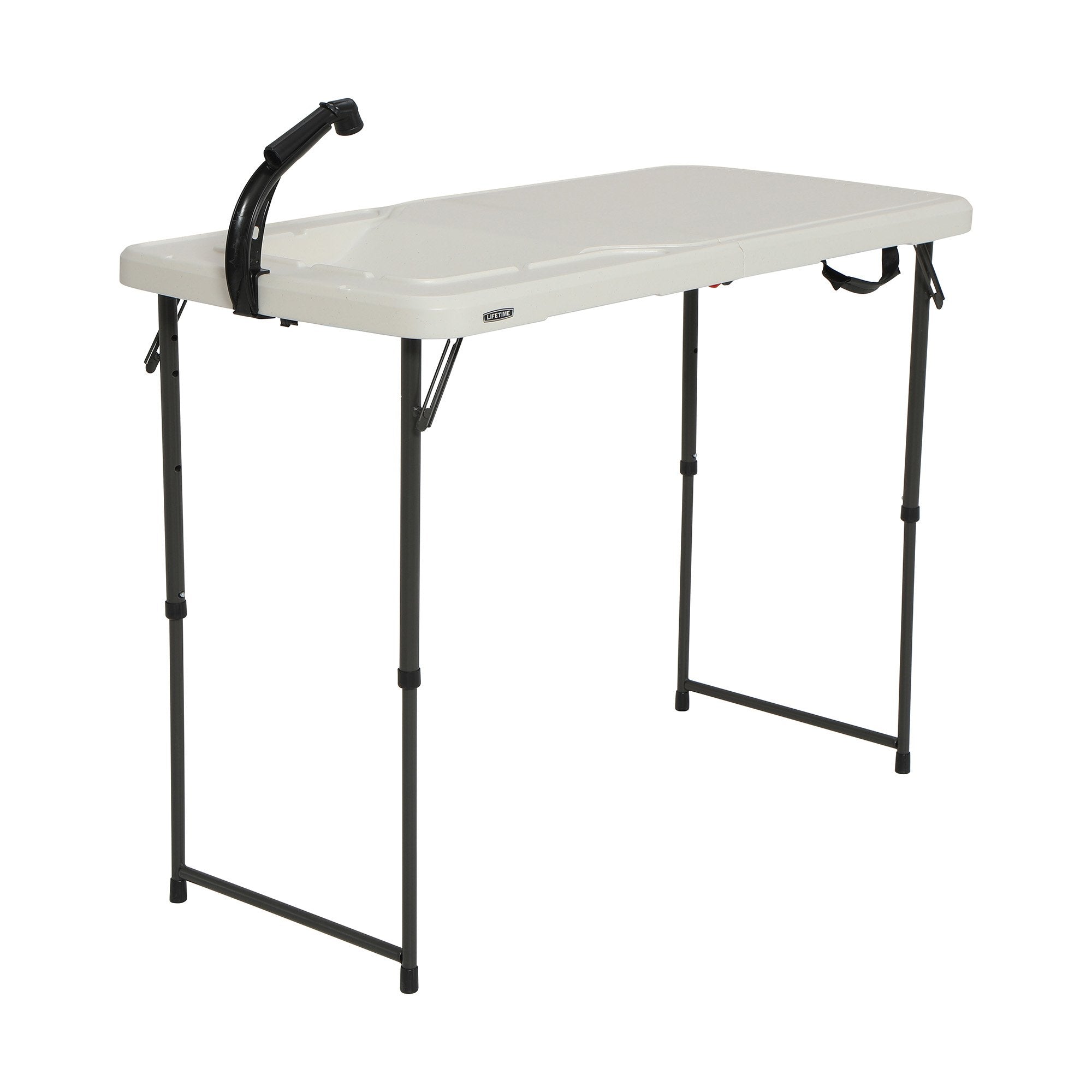 4 Foot Lifetime Folding Fish Fillet Cleaning Table with Sink - for Camping, Picnic, Garden, Outdoors