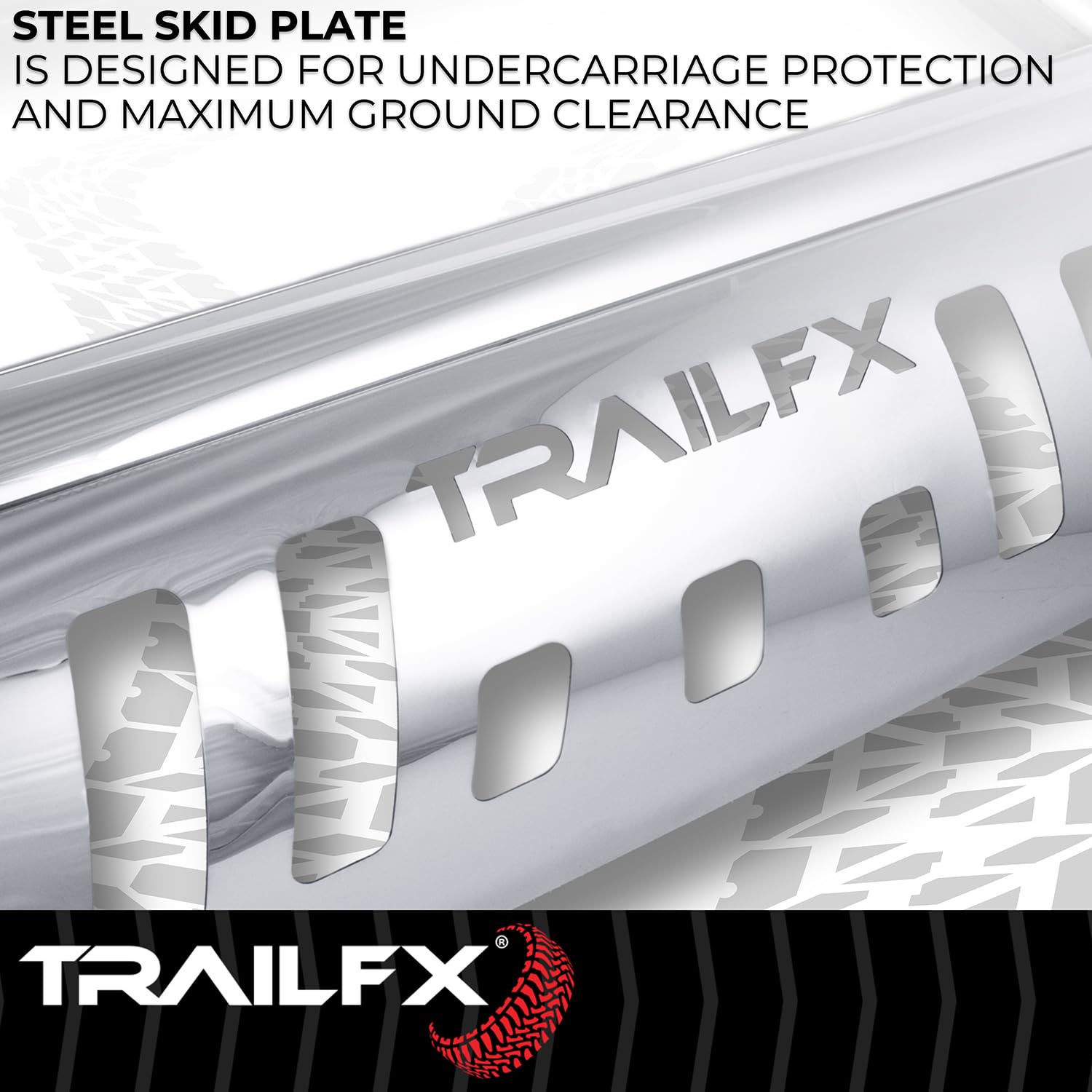 Bull Bar Trailfx B0046S, 3 Inch Diameter, Polished, Stainless Steel, with Skid Plate/Holes for Optional Lighting, 6-1/2 Inch Max Light/ 20 Inch Max Light Bar, Fits 2024-2025 Toyota Land Cruiser