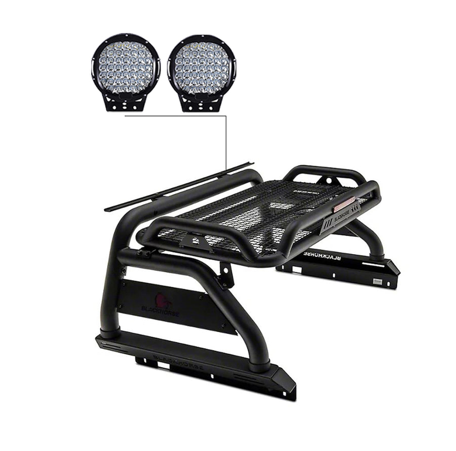 Atlas Roll Bar Kit Black Horse Off Road Compatible with 2020-2023 Jeep Gladiator-ATRB9BK-PL69B