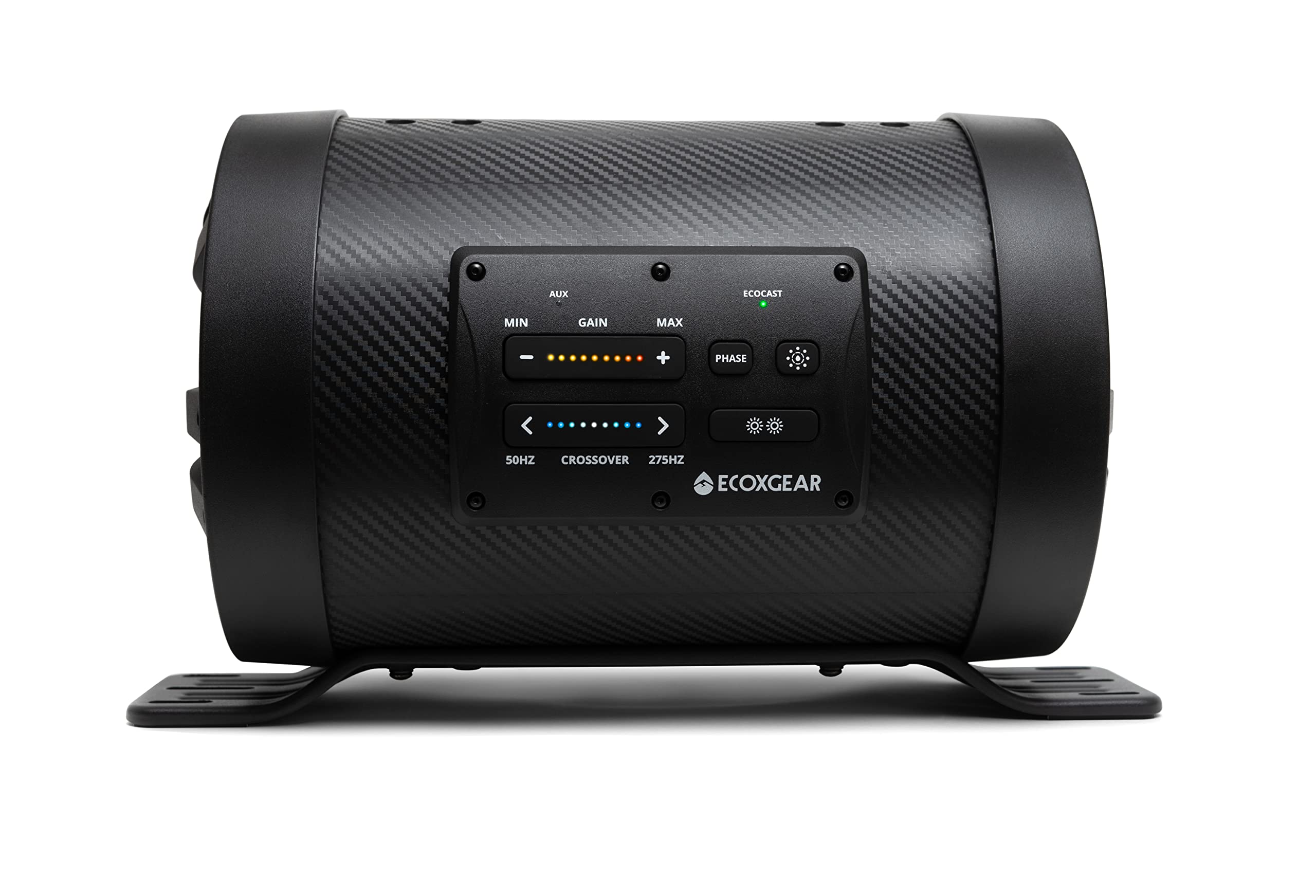 ECOXGEAR SoundExtreme ES08 Bluetooth Waterproof LED Backlit 8-inch Loaded Subwoofer Enclosure with Built-in 500-Watt Amplifier and Wired Remote Gain Control Included (Black)