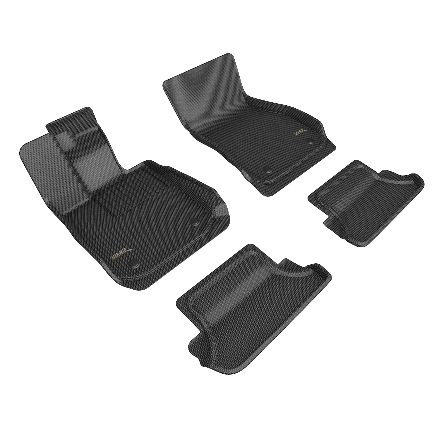 3D MAXpider Kagu Custom Fit Floor Mat (Black) Compatible with BMW 8 Series Coupe RWD (G15) 2020-2026 - Full Set