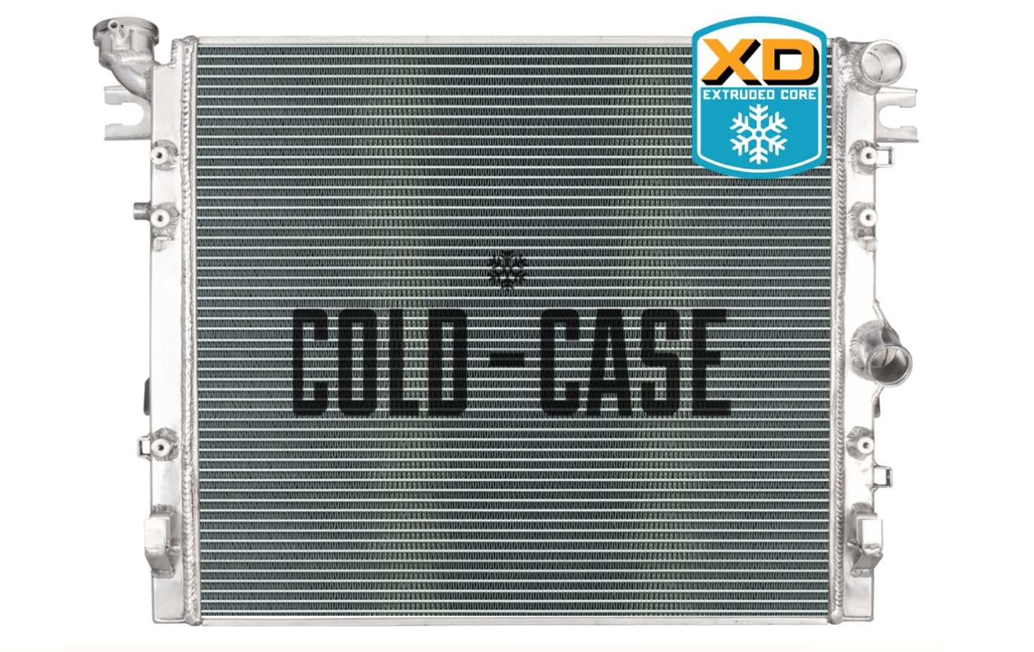 CASE COLD MOJ995-5XD Radiator, XD, 28.75 in W x 21.656 in H x 2.5 in D, Aluminum, Polished, Compatible with Mopar Gen III Hemi/GM LS-Series, Jeep Wrangler JK 2007-18, Each