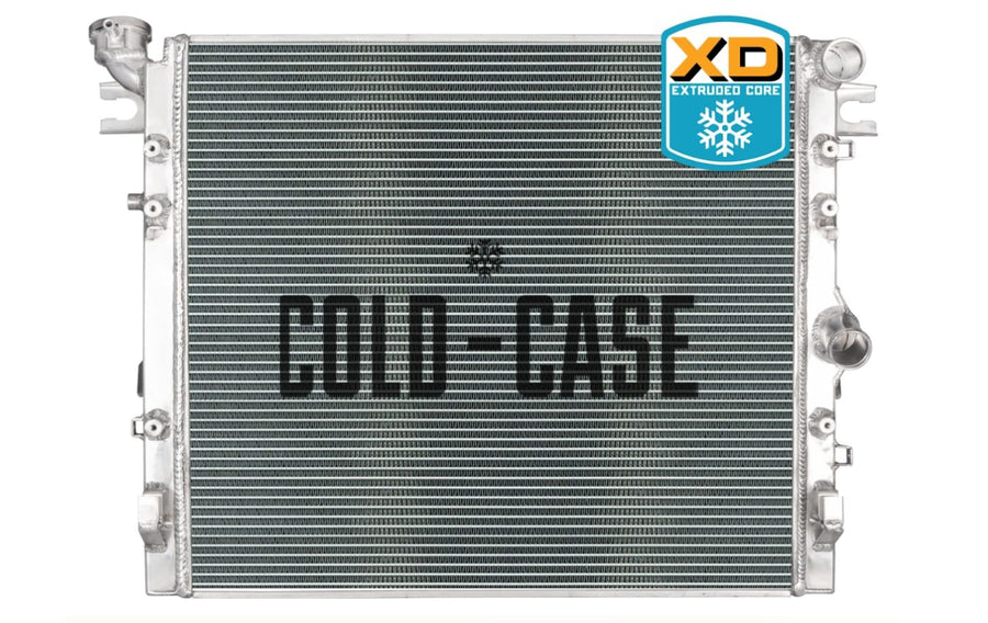 CASE COLD MOJ995-5XD Radiator, XD, 28.75 in W x 21.656 in H x 2.5 in D, Aluminum, Polished, Compatible with Mopar Gen III Hemi/GM LS-Series, Jeep Wrangler JK 2007-18, Each