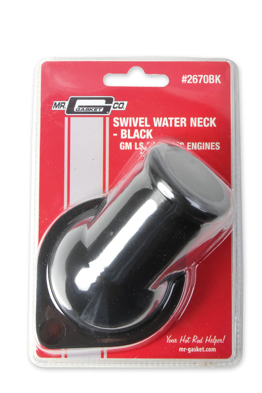 Water Neck Mr. Gasket 2670BK Swivel 30 Degree Angle Black Finish Incl. Mounting Bolts/Gaskets