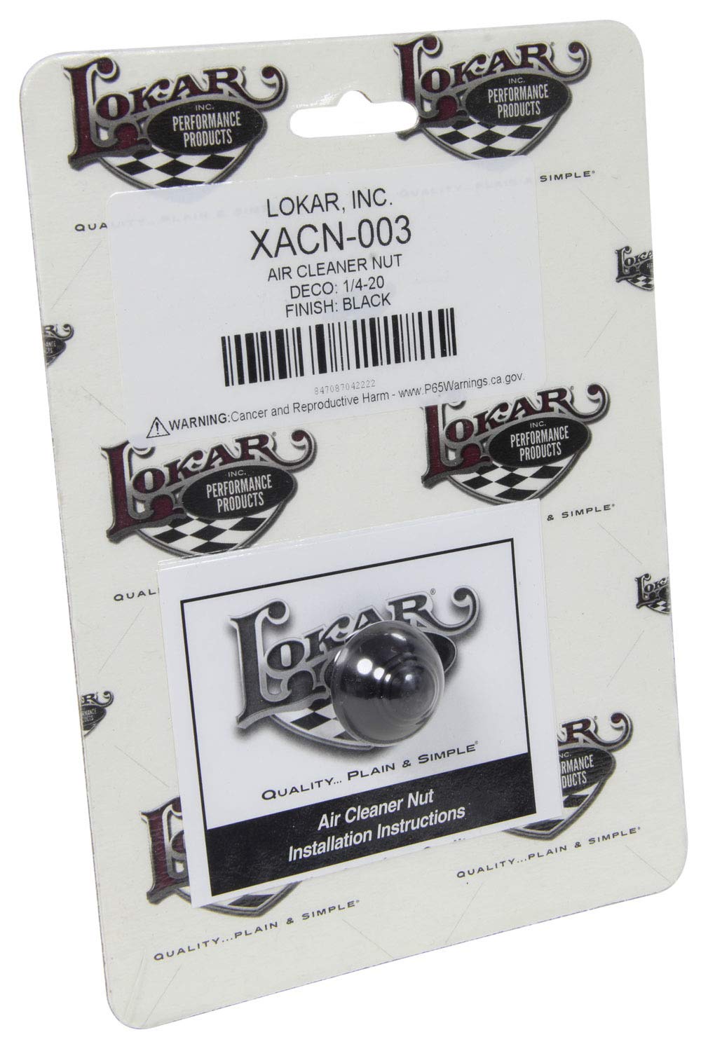 XACN-003 Lokar Performance Products Air Cleaner Nut - Deco - 1/4-20 -Black