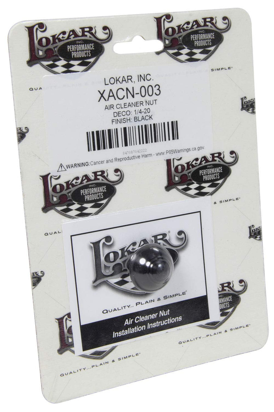 XACN-003 Lokar Performance Products Air Cleaner Nut - Deco - 1/4-20 -Black