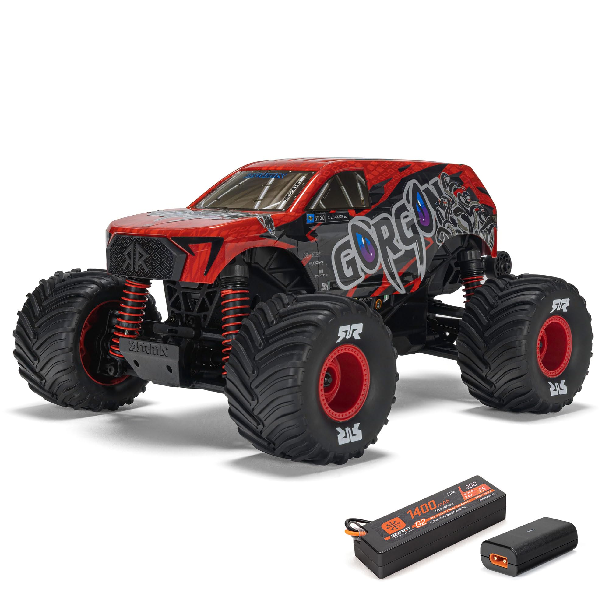 ARRMA 1/16 Gorgon GROM RC Truck 4X4 RTR Brushed Monster Truck (Battery & Charger Included), Red, ARA2130T2