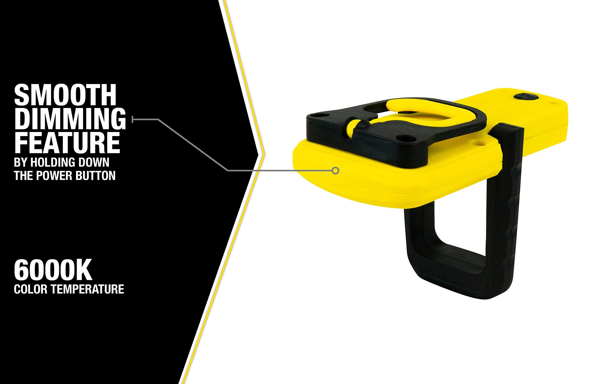 300 Lumen Yellow Jacket LED Rechargeable Handheld Task Light with Magnetic Base and Hang Hook, HHL1030R
