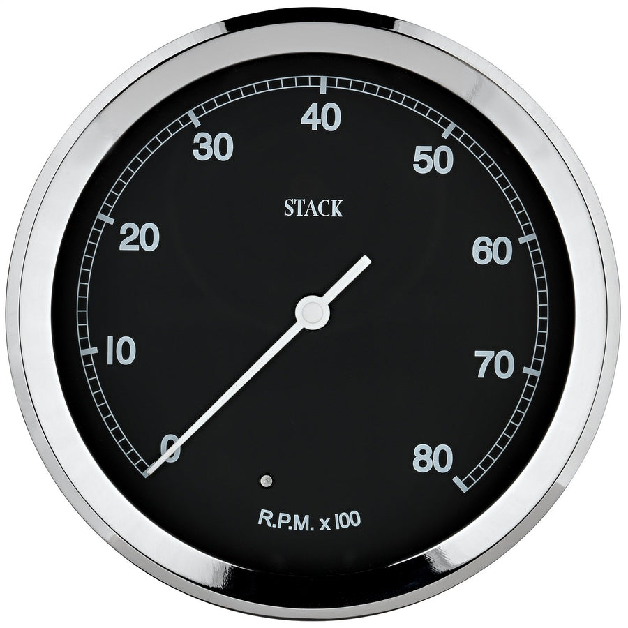 Clubman Stack ST230C-08 Classic Black 125mm 0-8k RPM Tachometer