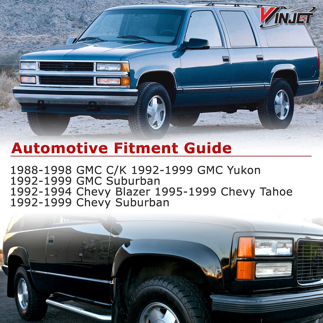 Winjet Compatible with 1994 1995 1996 1997 1998 1999 2000 C1500 C2500 C3500 K1500 K2500 K3500 LED DRL Halo Projector Headlights Blazer Suburban Tahoe