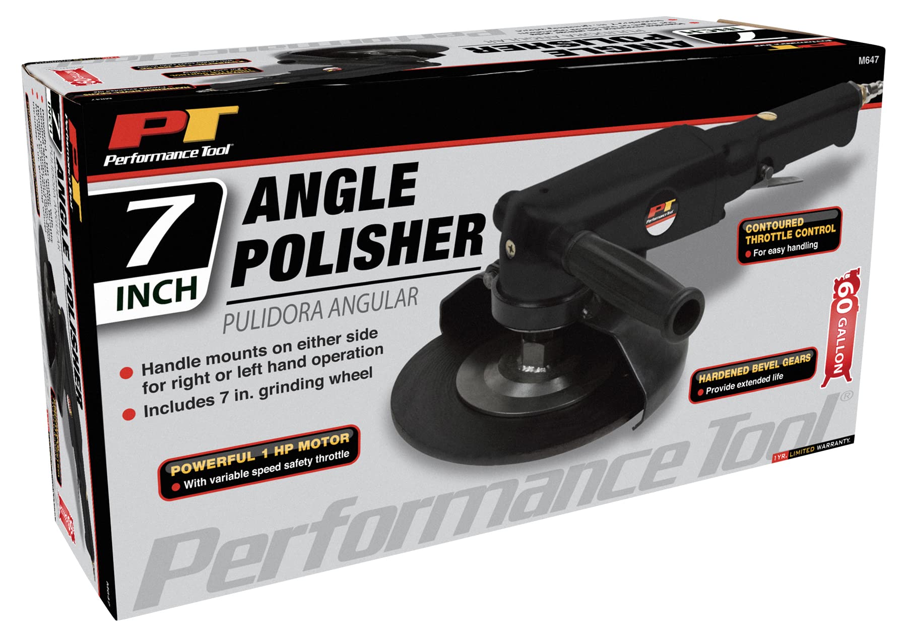 M647 Performance Tool 7-Inch Horizontal Angle Polisher